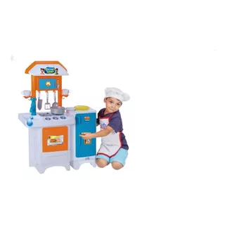 Cozinha Completa Azul Com Acessórios Sai Água Magic Toys