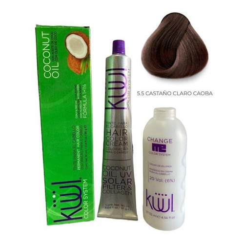 Kit Kit Kuul  Tinte tono 5.5 castaño claro caoba para cabello