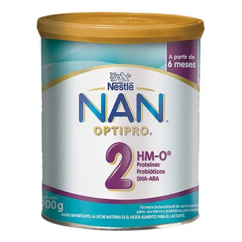 Leche de fórmula en polvo sin TACC Nestlé Formulas Nan Optipro sabor neutro en lata de 1 de 900g - 6  a 12 meses