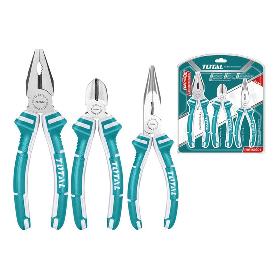 Alicate Jgo De 3pz Corte Universal Total Tools Tht1k0301