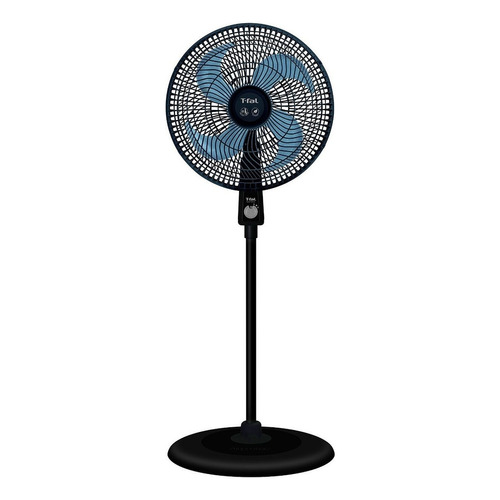 Ventilador de pie T-fal Air Maxx Repelente VE3179X0 negro con 4 aspas, 16" de diámetro 127 V