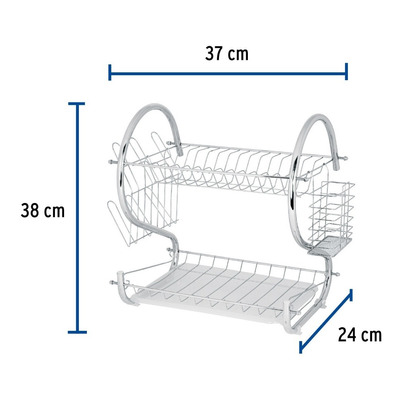 Escurridor De Acero Cromado Con 2 Niveles Para Trastes 47908