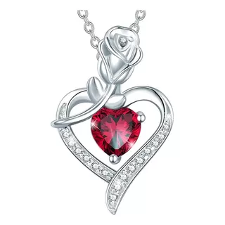 Dije Rubí Corazón Rose 2.0 Ct. Ak Jewelry Plata 925