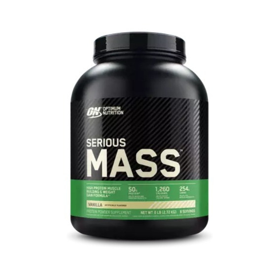 Suplemento en polvo Optimum Nutrition  Mass Serious Mass carbohidratos sabor vainilla en pote de 2.72kg