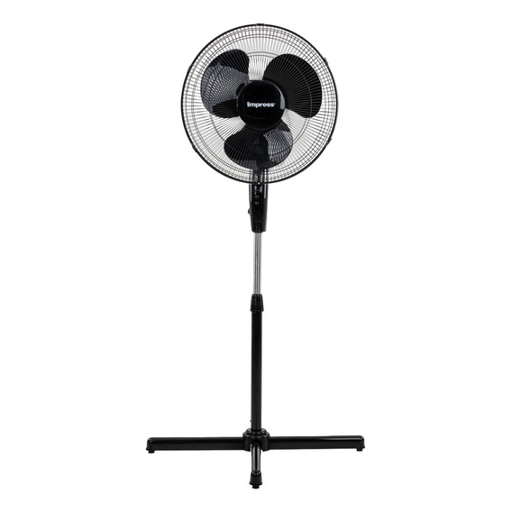 Ventilador De Pie Con Aspas Giratorio Tres Velocidades Cantidad de aspas 3 Color de la estructura Negro Color de las aspas Negro Diámetro 44 cm Material de las aspas Plástico