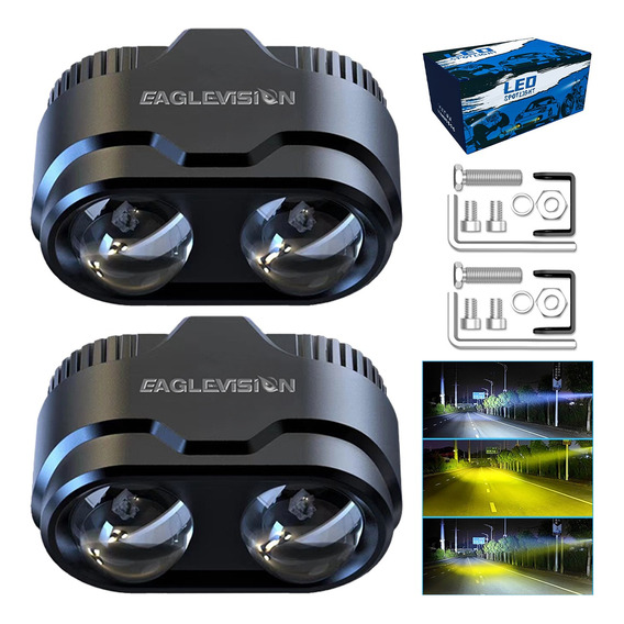 Par Faros Led Auxiliares Luces Foco Para Motos Auto 80w