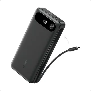 Power Bank Anker 20000mah 87w Con Cable Integrado Y 3 Puertos (2 Usb-c, 1 Usb-a), Carga Rápida Para iPhone 17/16/15, Xia