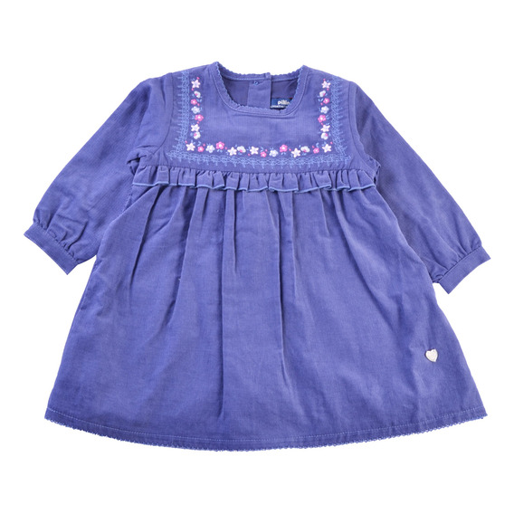 Vestido Corduroy  M/l  Bebe Niña Azul