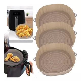 03 Formas Silicone Reutilizável Protetor Air Fryer Protetor 