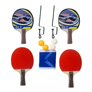 Set De Ping Pong 4 Raquetas 4 Pelotas Postes Y Red