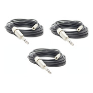 3 Cables Plug Estereo  A Plug 3,5 Stereo Hembra X 5 Mts 