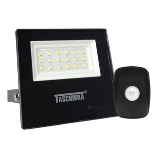 Pronta-entrega 2 Refletores Led Taschibra 20w Preto + Sensor Cor Da Luz 3000k - Luz Quente 110v/220v