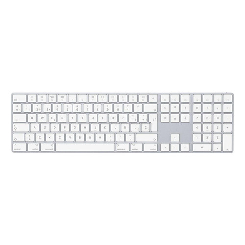 Teclado bluetooth Apple A1843 QWERTY español España color plata y blanco