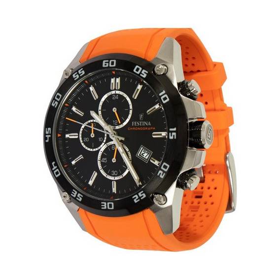 Reloj Festina F20330/4 Naranja Hombre Color de la correa Plateado