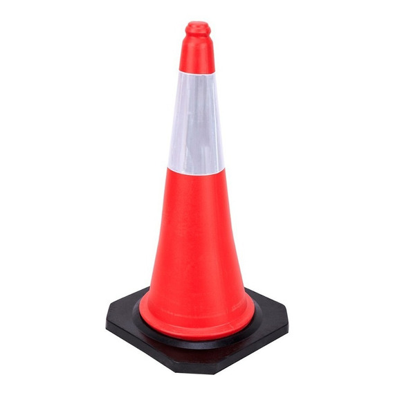 Cono Vial Ever Safe Semi Flexible 75cm Base Rigida Pesada Color Naranja