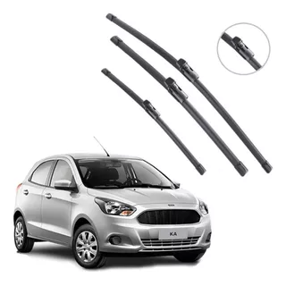 Kit Limpador De Parabrisa Silicone Chuva Ford Ka 2014 A 2022