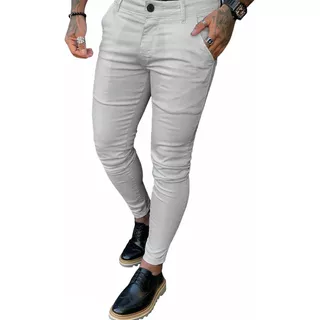 Calça Alfaiataria Skinny Social Cinza Claro Esporte Fino