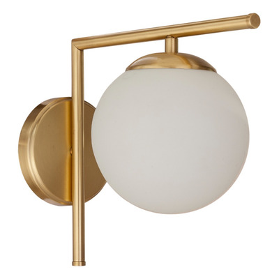 Aplique World Cromado Apto Led Pared Deco Globo Opal 15cm