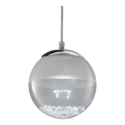 Colgante 1 Luz Globo Led Cristal Moderno Cairel Efecto Unico