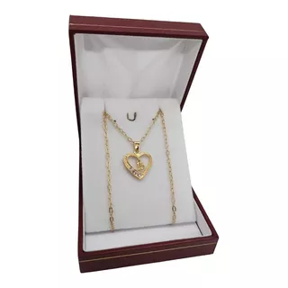 Oferta Regalo!! Conjunto Cadena Y Dije 15 Años Enchapado En Oro 18kt Con Garantia 