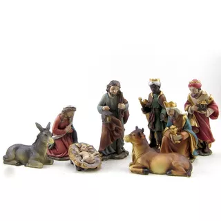 Pesebre 8 Piezas Navidad Navideño Jesus Reyes 10cm (italy)