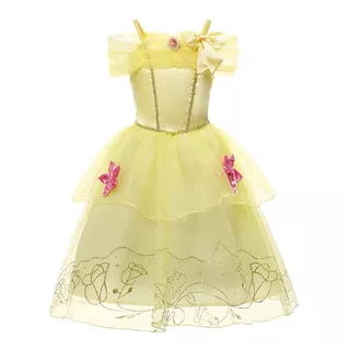 Vestido Fantasia Princesas Promoção Infantil Bela E A Fera