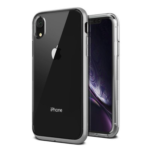 Funda Transp Color Vrs Crystal Bumper Para iPhone XR Color Steel Silver