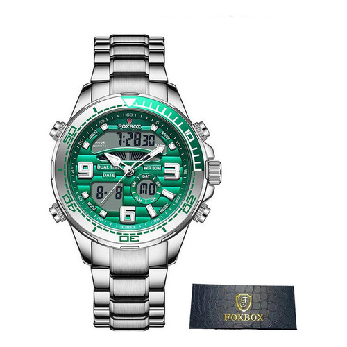 Relojes Foxbox Luxury Chronograph Luminous Para Hombre Color Del Bisel Verde