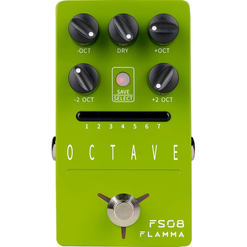 Flamma Octave Fs08 Pedal Octavador Para Guitarra Eléctrica Color Verde