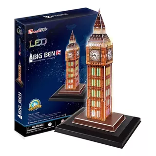 Puzzle 3d Big Ben Con Luces Led 28 Pcs - Cubicfun