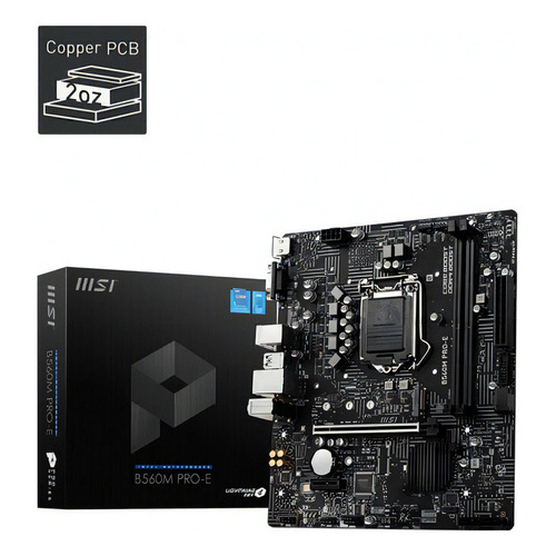 Motherboard Msi B560m Pro-e Intel 10va 11va Ddr4 Atx 1200 Bg Color Negro