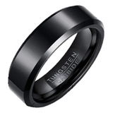 Anillo Negro Elegante De Tungsteno Para Hombres 6mm | Bruma®