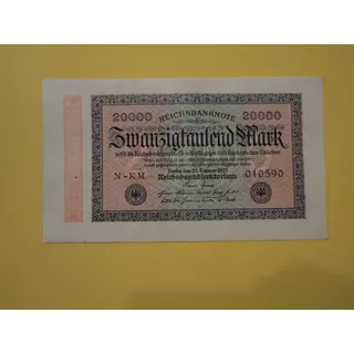 Billete Alemán De 20000 Marcos 1923