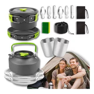 Kit De Utensilios Cocina, Ollas, Vajilla Camping, Campamento