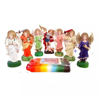 7 Arcángeles Imagen Kit Set San Miguel Irrompible + Velas