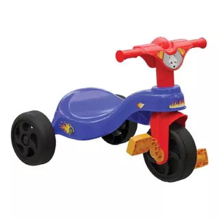 Velotrol Triciclo Menino Motoca Infantil Fast Azul Com Pedal