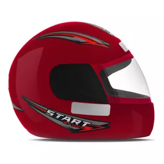 Capacete Fechado Mixs Start Para Moto Honda Pcx 150 Cor Vermelho Tamanho Do Capacete 58