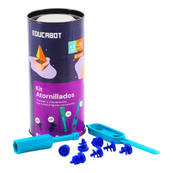 Kit Juego Didáctico Atornillados 50 Piezas Construccion 