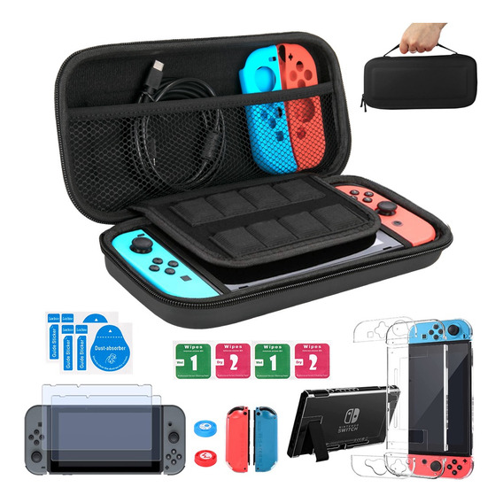 Estuche Protector Para Nintendo Switch Normal Pack 17 En 1