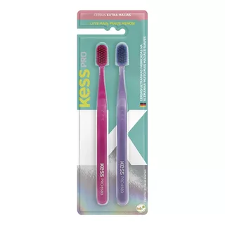 Escova Dental  Kess Pro 6580 Extra Macia Rosa/roxo C/2