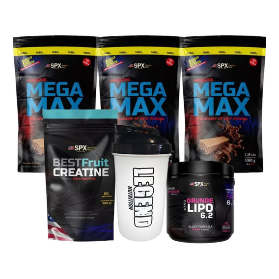 3 Spx Mega Max 1080g Lipo 6.2 300g Cretina 300g Vaso Legend