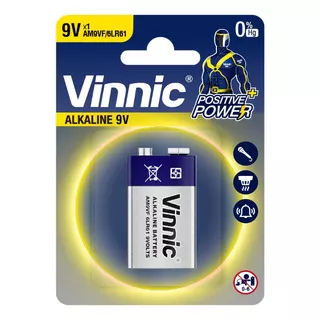 Vinnic 9v / Am9vf / 6lr61 Bateria Pila 9v Alcalina Blister Cerrado 1 Unidad