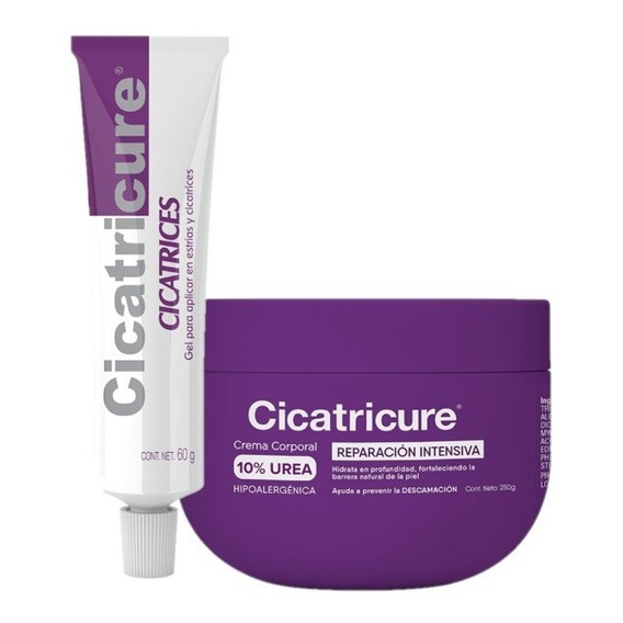 Combo Cicatricure Gel Cicatrices Estrias + Crema Reparacion