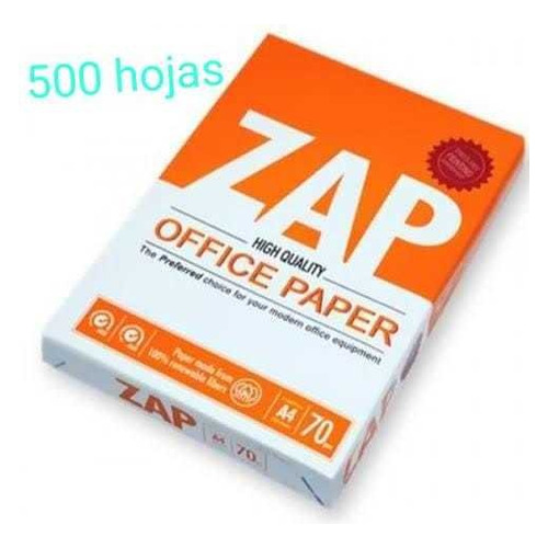 Paquete De 500 Hojas Blancas 97% Blancura Tamaño Carta Zap Color Blanco
