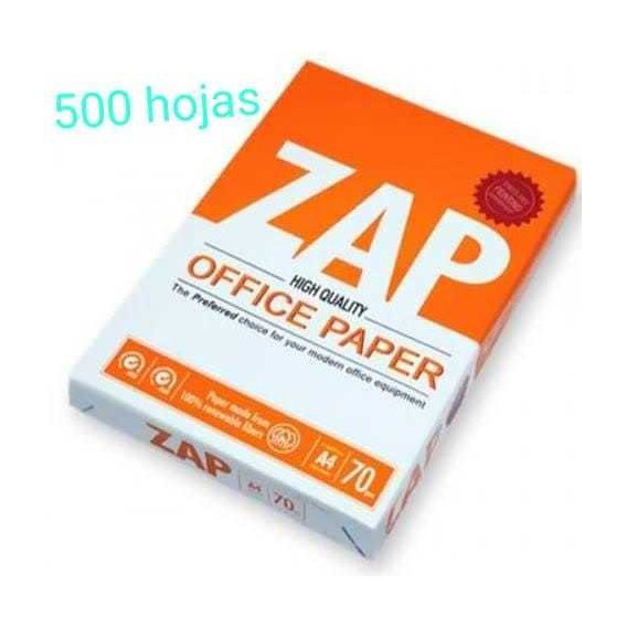 Paquete De 500 Hojas Blancas 97% Blancura Tamaño Carta Zap Color Blanco