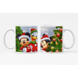 Caneca Mickey,pato Donald E Minnie No Natal Desenho Personalizado