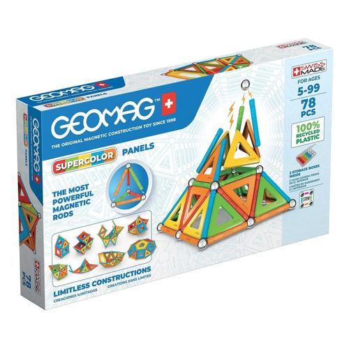 Juegos Construccion Con Imanes Geomag 78 Pzas Supercolor 379