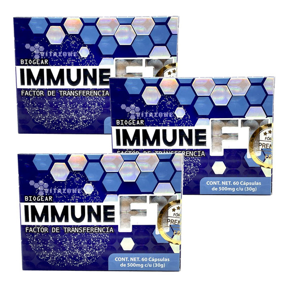 Immuneft Factor De Transferencia 60 Cápsulas Biogear 3 Cajas