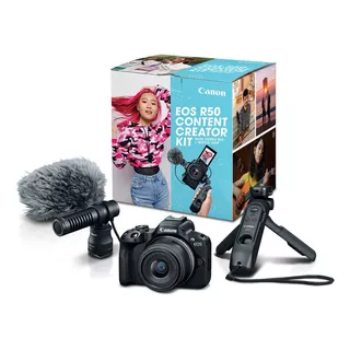 Cámara Canon Eos R50 Content Creator Kit Con Mic Y Trípode