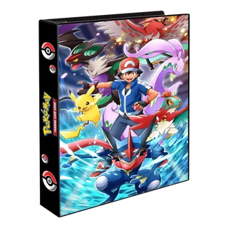 Fichário Álbum Pasta Pokemon Ash E Equipe Cartas Pokemon